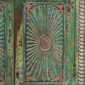 Painted Almirah Indian Cabinet From Gujarat - 19thC