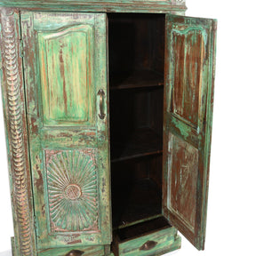 Painted Almirah Indian Cabinet From Gujarat - 19thC