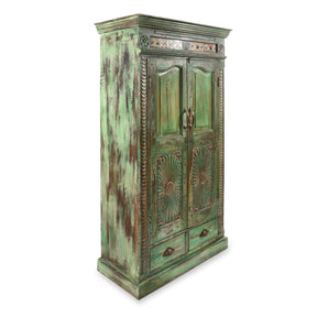 Painted Almirah Indian Cabinet From Gujarat - 19thC