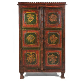 Painted Indian Cabinet From Bikaner - 19thC