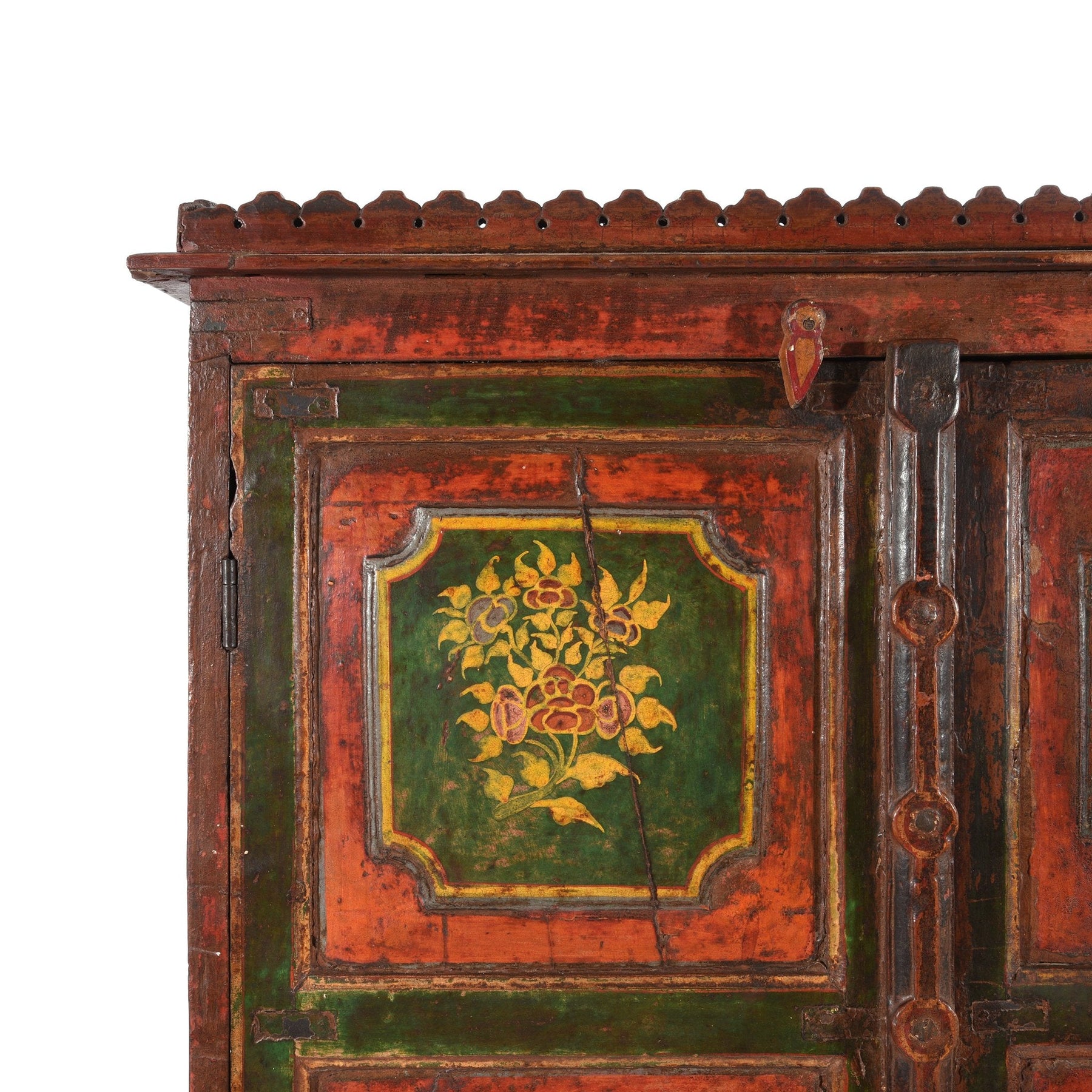 Painted Indian Cabinet From Bikaner - 19thC