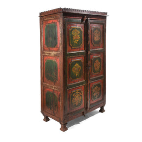 Painted Indian Cabinet From Bikaner - 19thC
