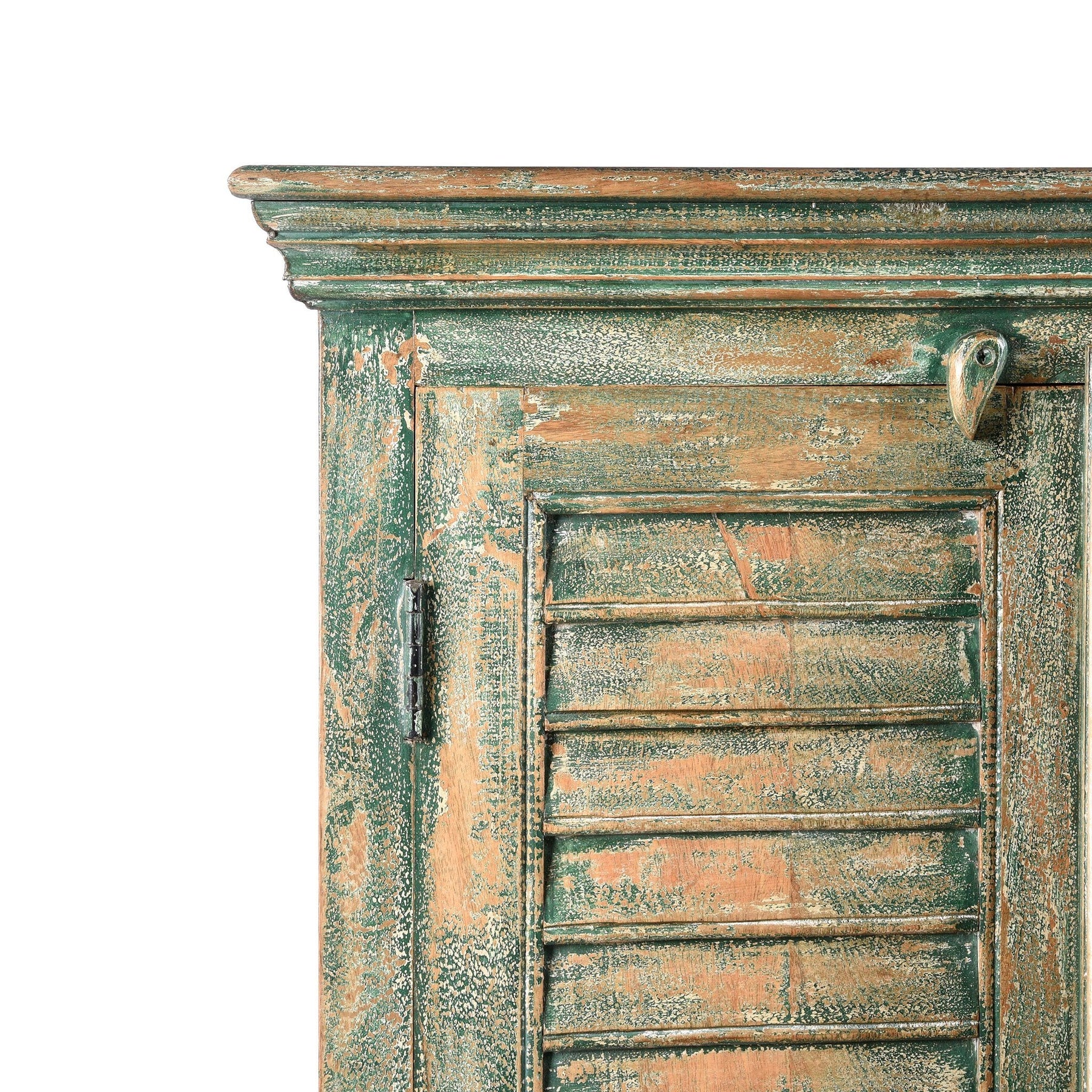 Painted Louvre Cabinet Made From Reclaimed Teak