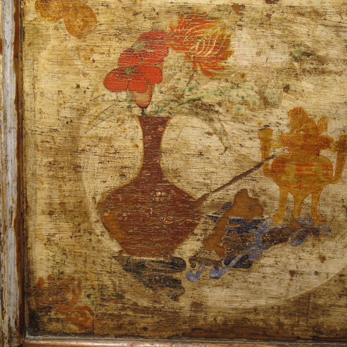 Painted Tibetan Cabinet from 19th century Qinghai