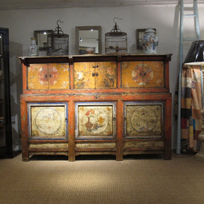 Painted Tibetan Cabinet from 19th century Qinghai