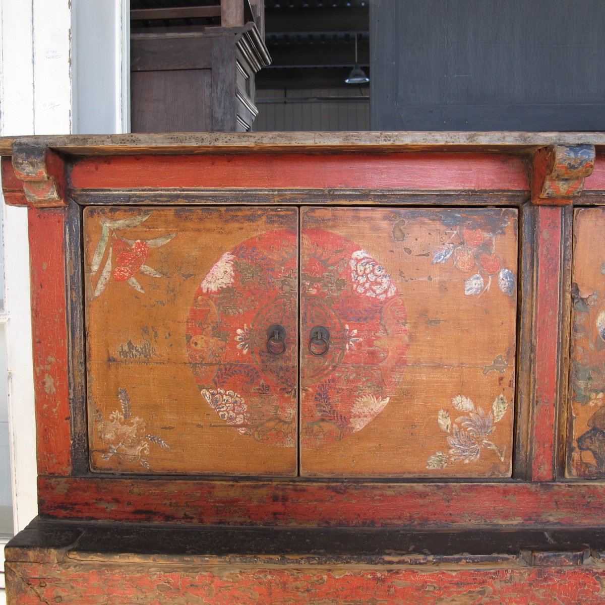 Painted Tibetan Cabinet from 19th century Qinghai