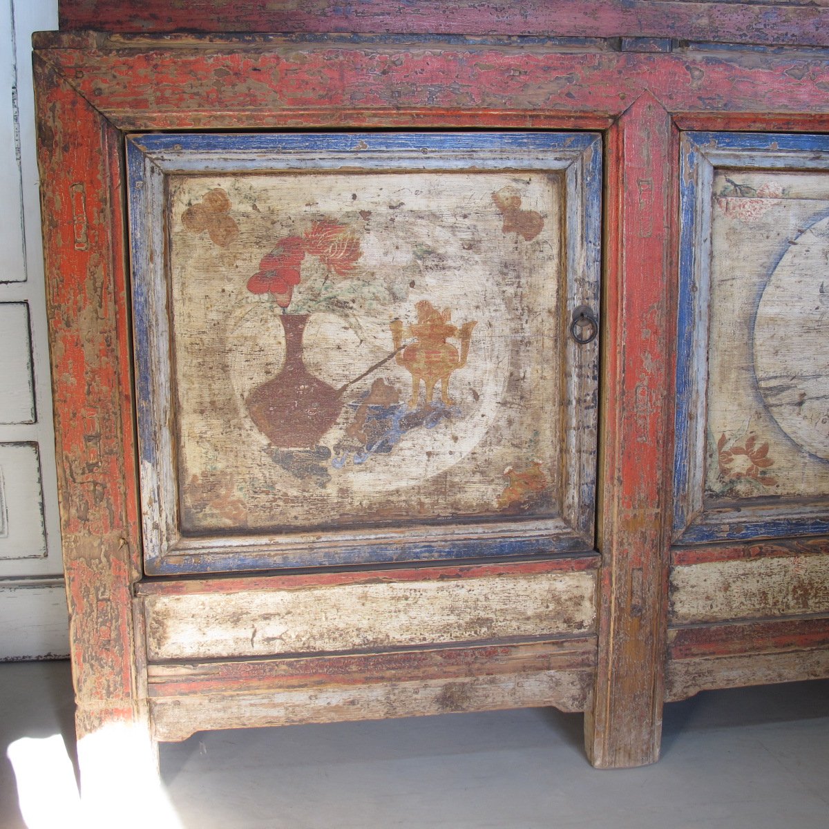 Painted Tibetan Cabinet from 19th century Qinghai