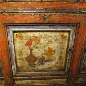Painted Tibetan Cabinet from 19th century Qinghai