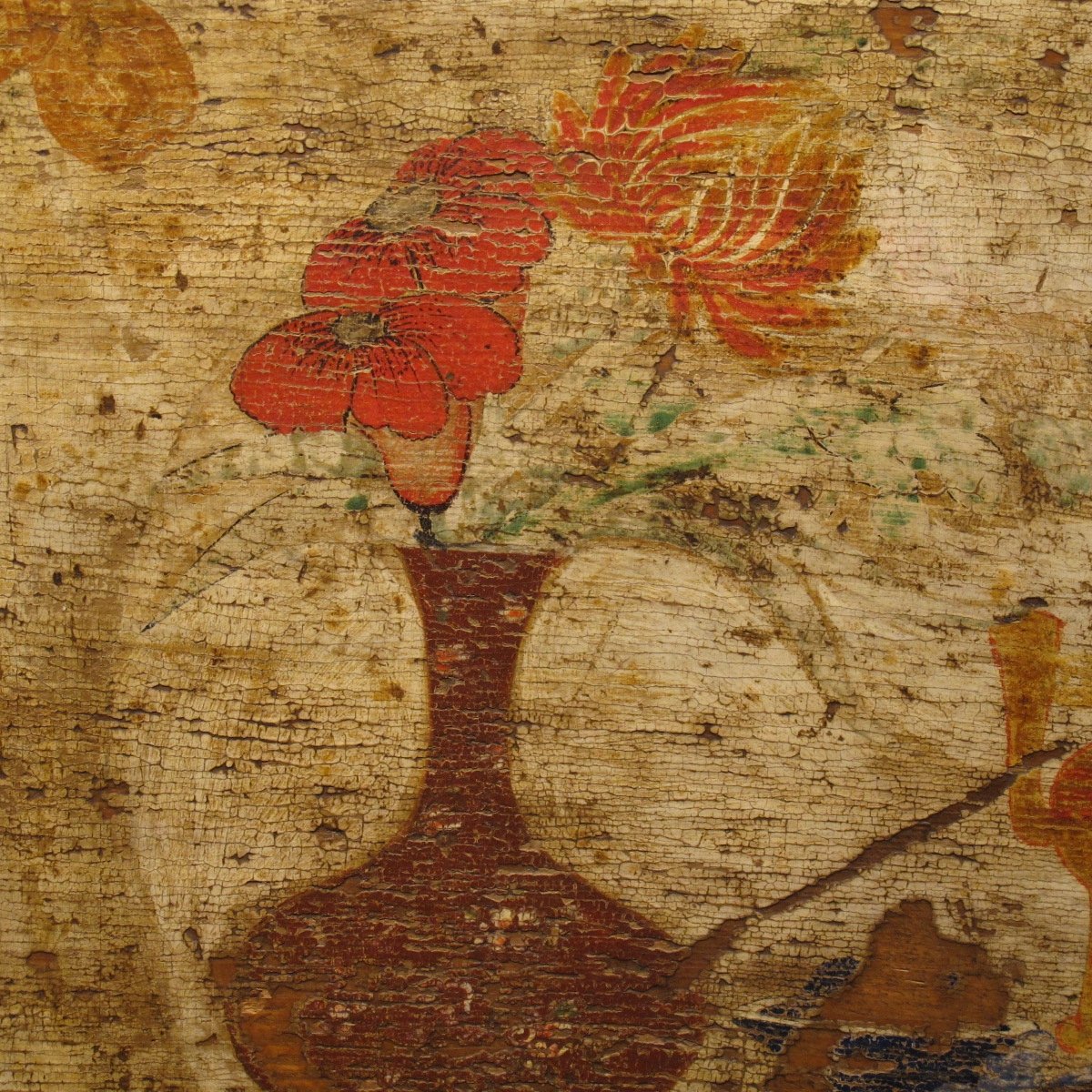 Painted Tibetan Cabinet from 19th century Qinghai