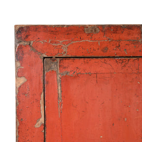 Red Lacquer Chinese Wedding Cabinet from Shanxi - Early 19thC