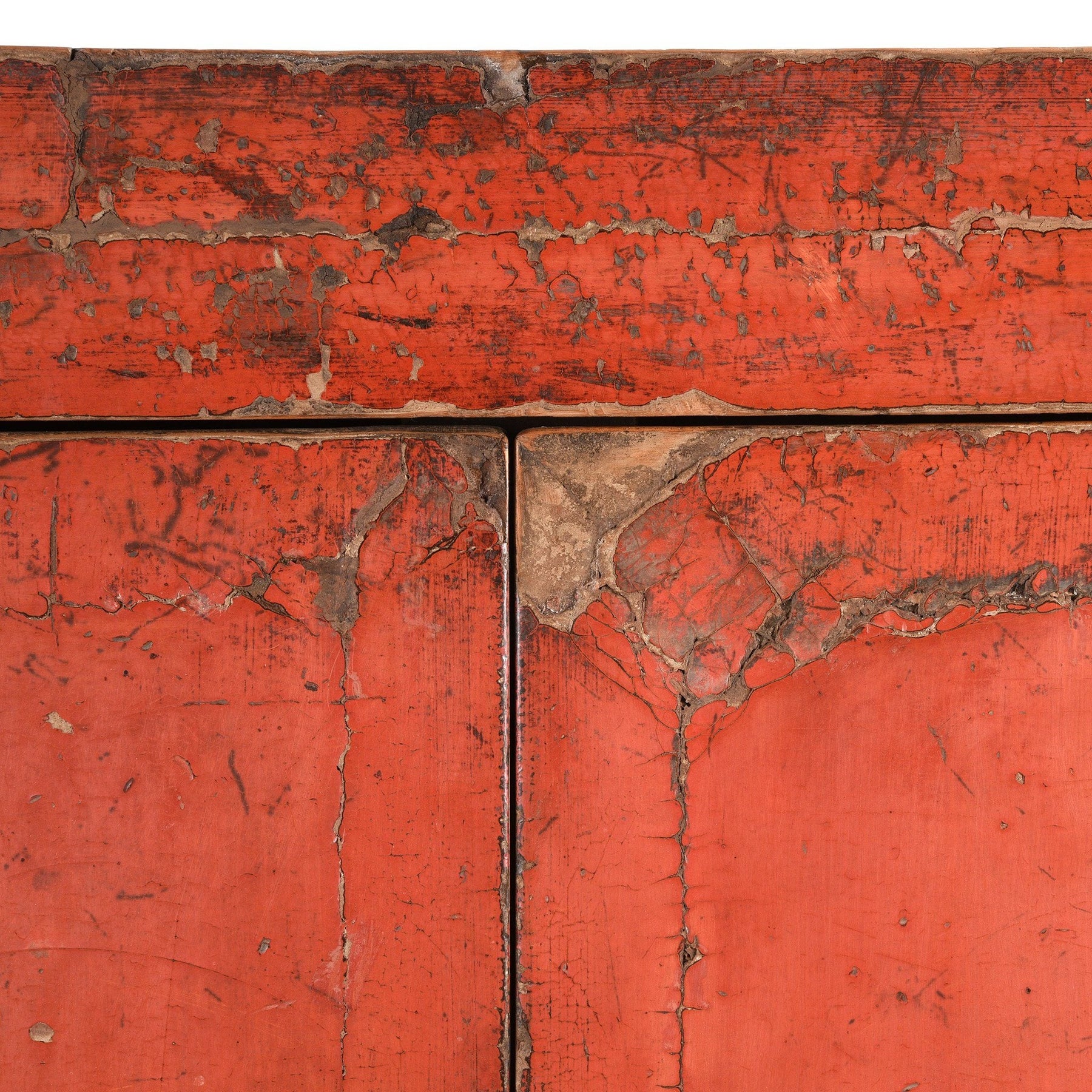 Red Lacquer Chinese Wedding Cabinet from Shanxi - Early 19thC