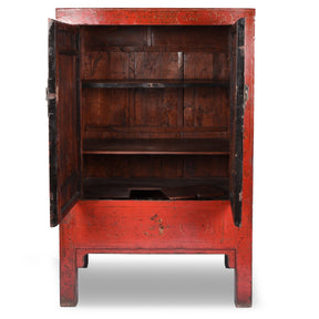 Red Lacquer Wedding Cabinet - 19thC