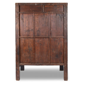 Red Lacquer Wedding Cabinet - 19thC