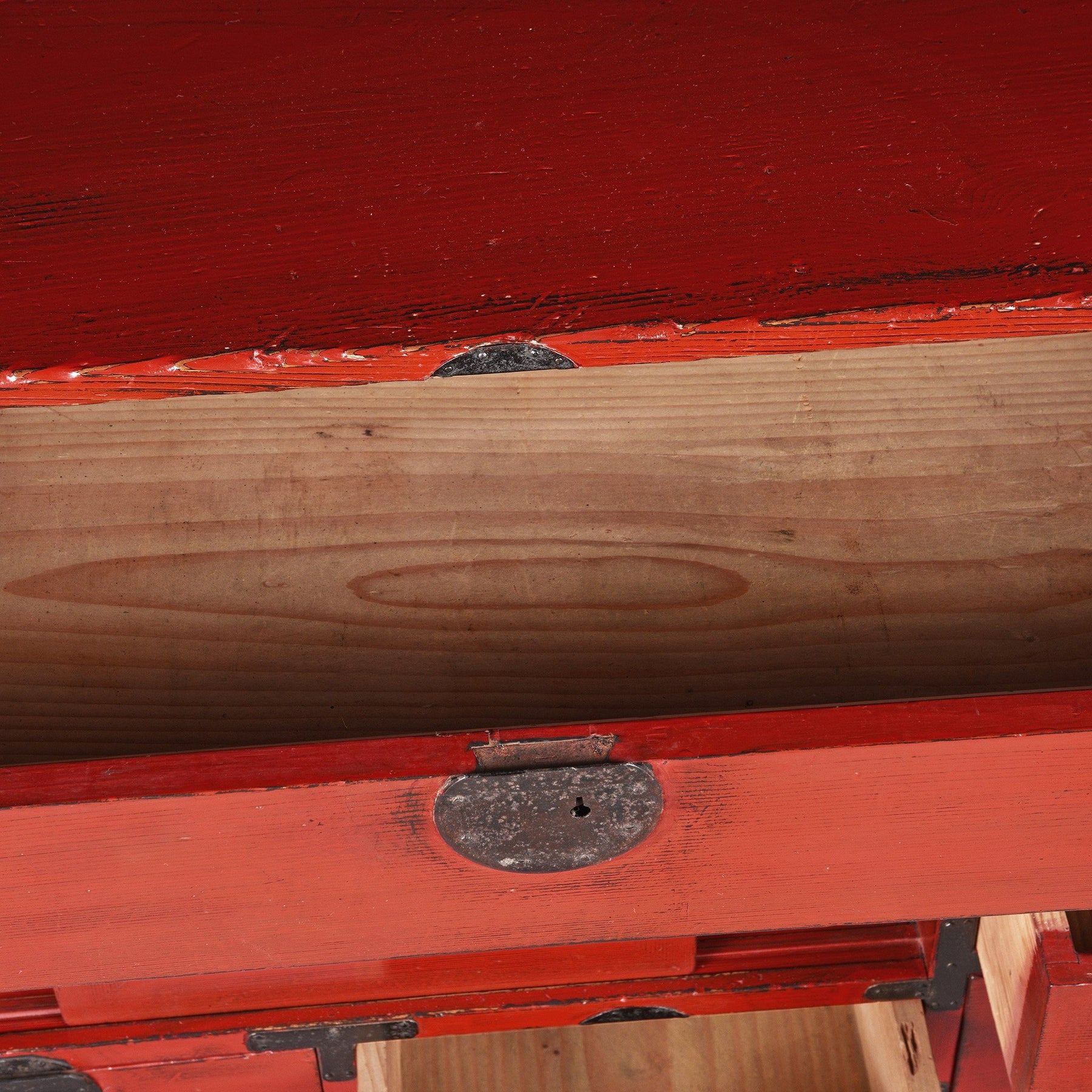 Red Painted Japanese Choba Dansu - Taishō Period