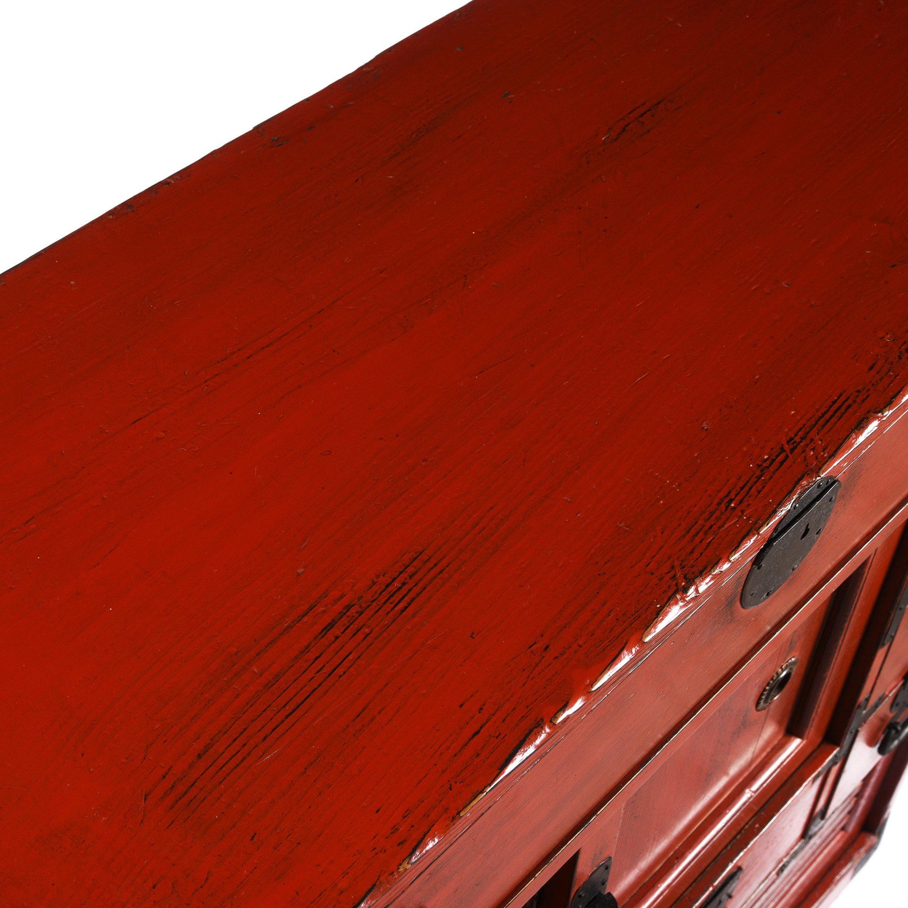 Red Painted Japanese Choba Dansu - Taishō Period