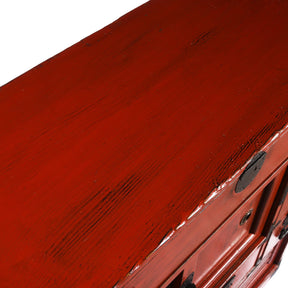 Red Painted Japanese Choba Dansu - Taishō Period