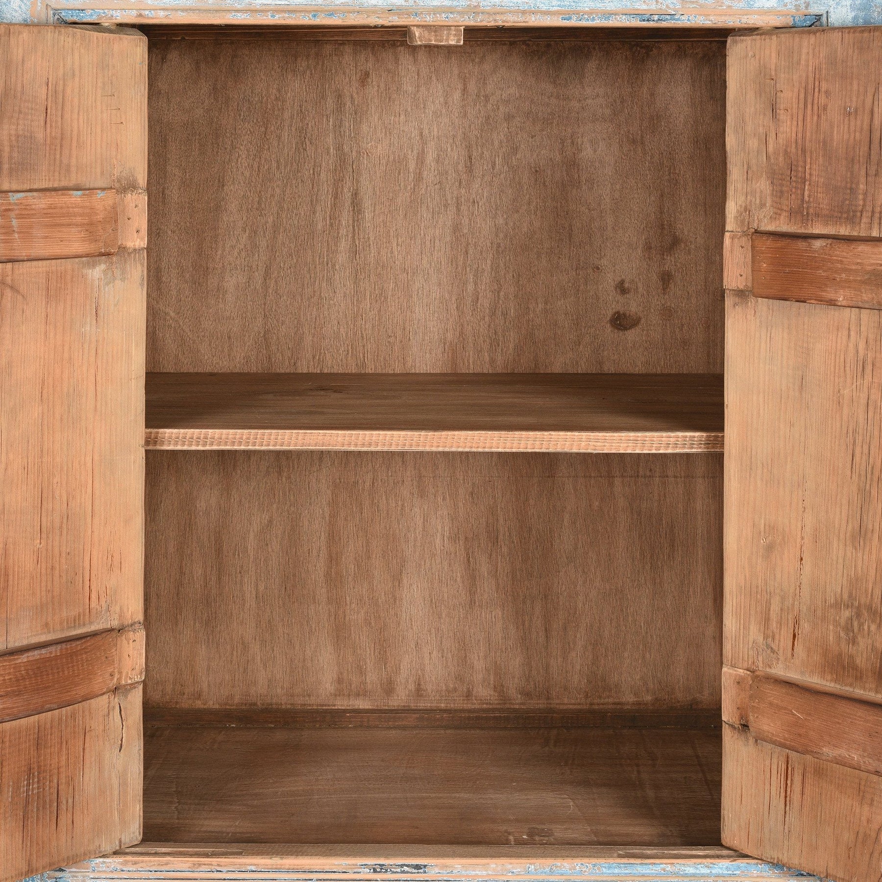 Tall Blue Cabinet Made From Old Painted Pine
