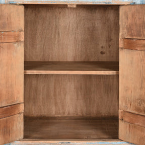 Tall Blue Cabinet Made From Old Painted Pine