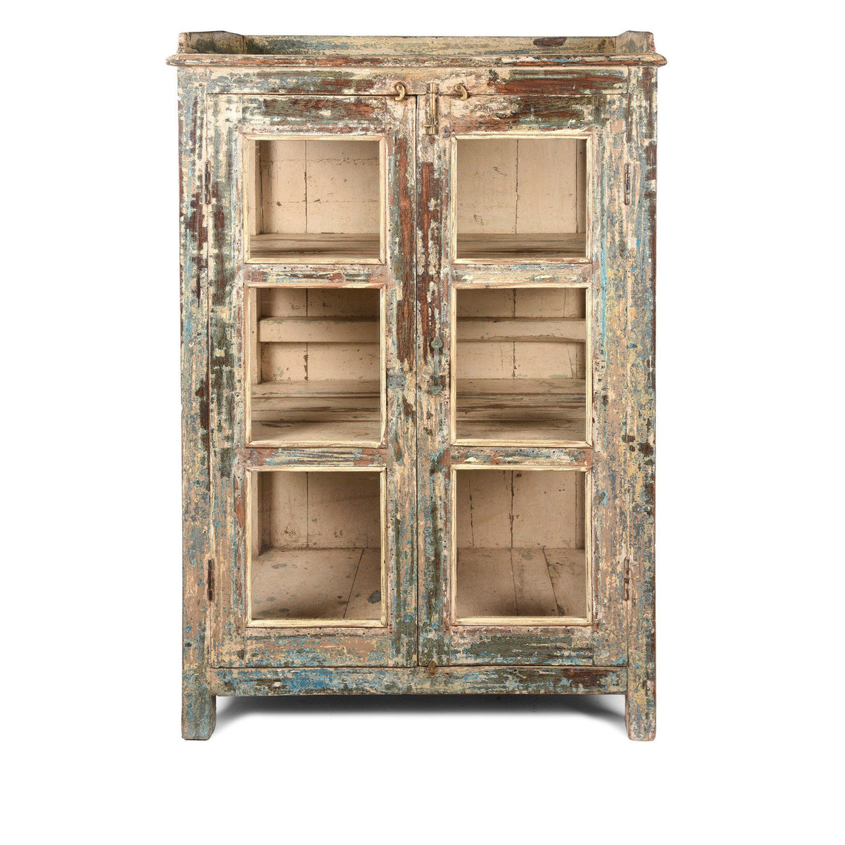 Vintage Green Painted Display Cabinet - Ca 1920
