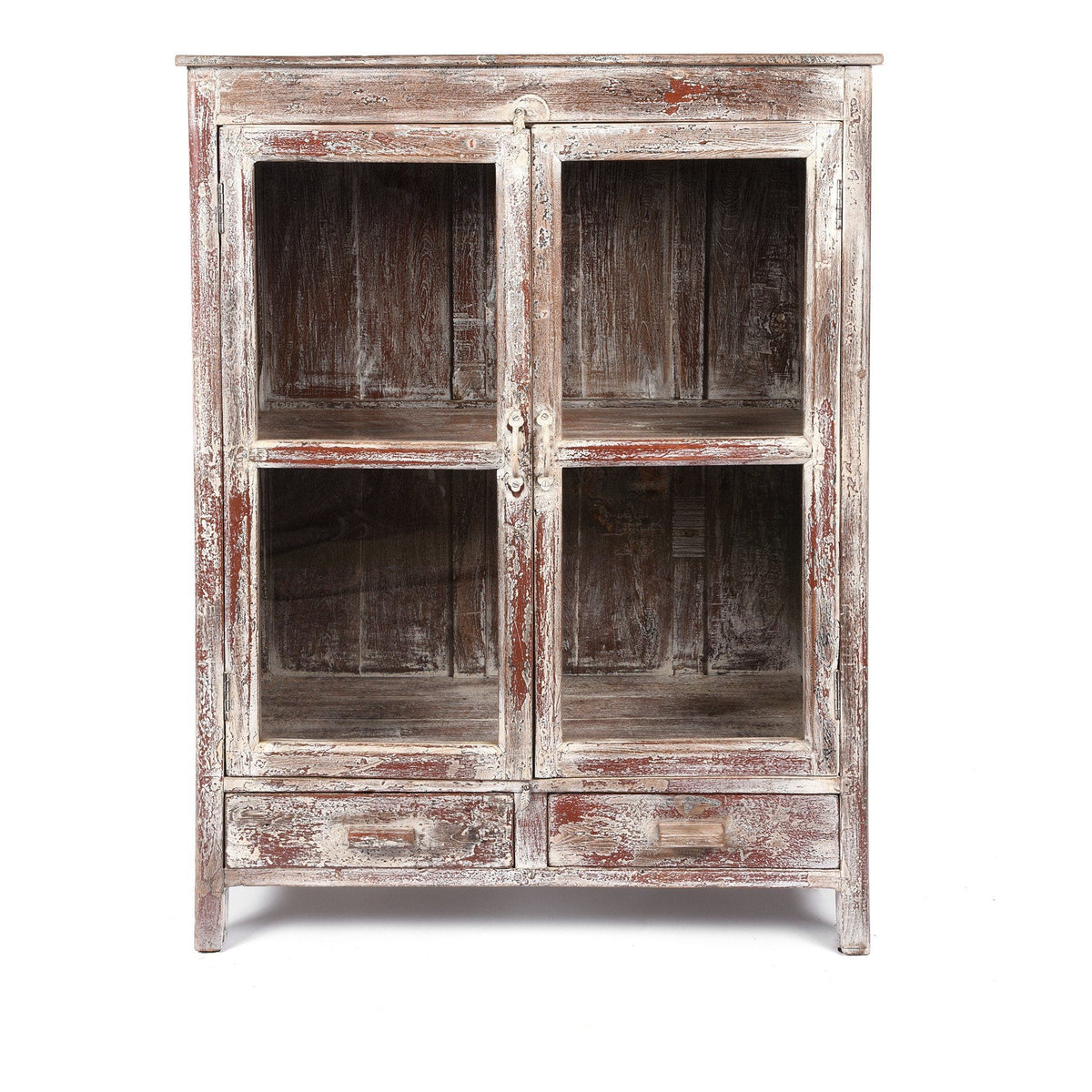 Vintage White Painted Display Cabinet - Ca 1920