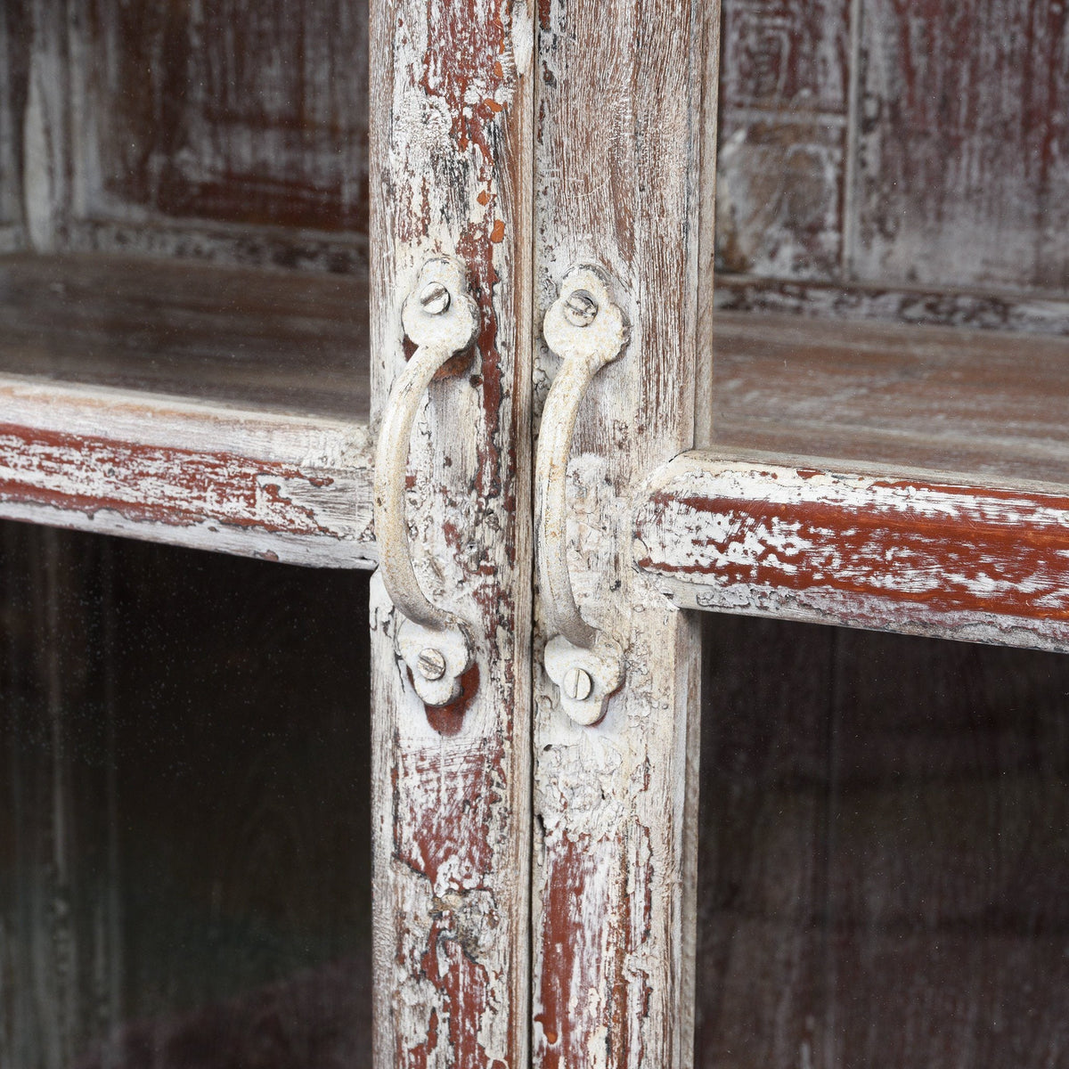 Vintage White Painted Display Cabinet - Ca 1920