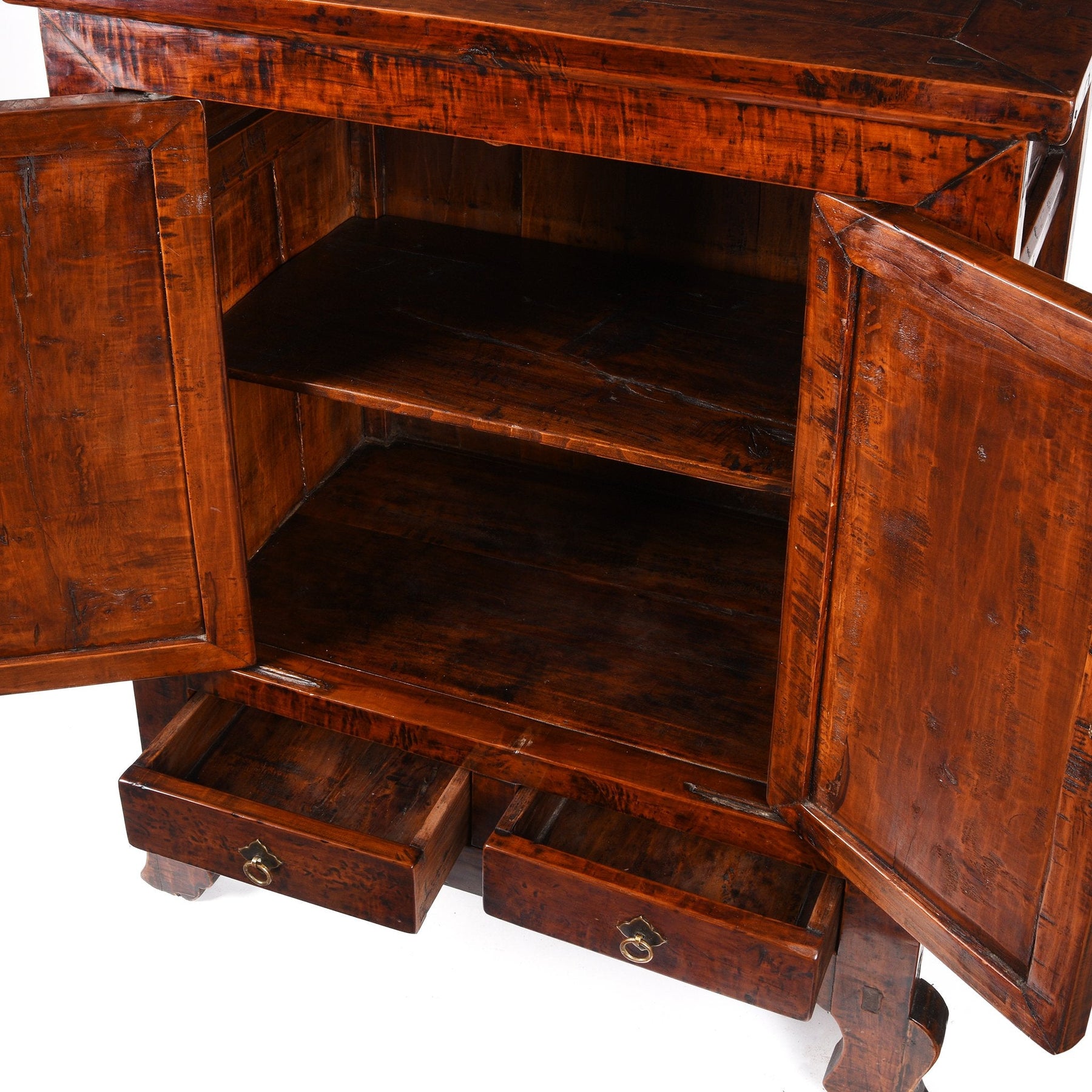 Walnut Chinese Cabinet From Gansu - 19thC