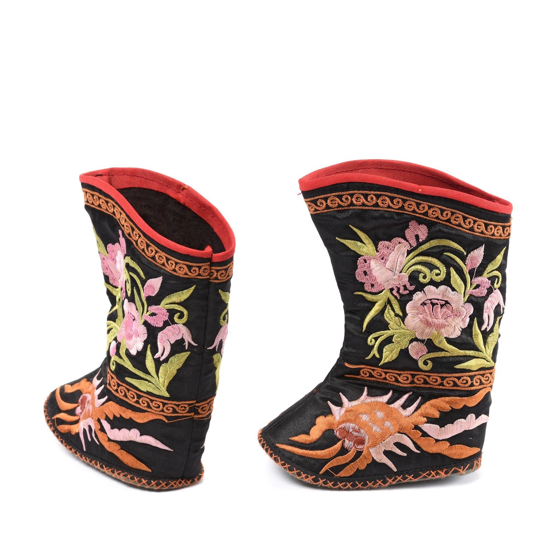 Embroidered Childs Boots from North China - Ca 50 yrs old