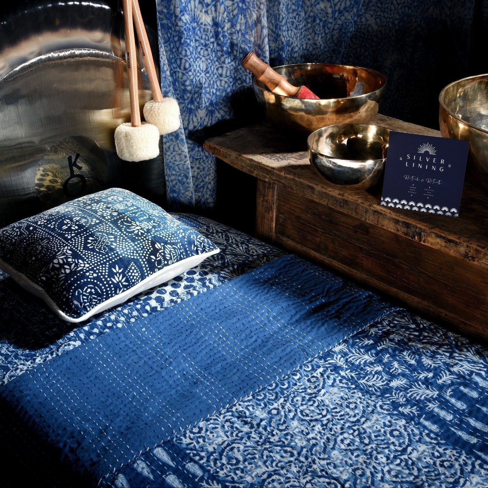Indigo Cotton Bedcover / Throw