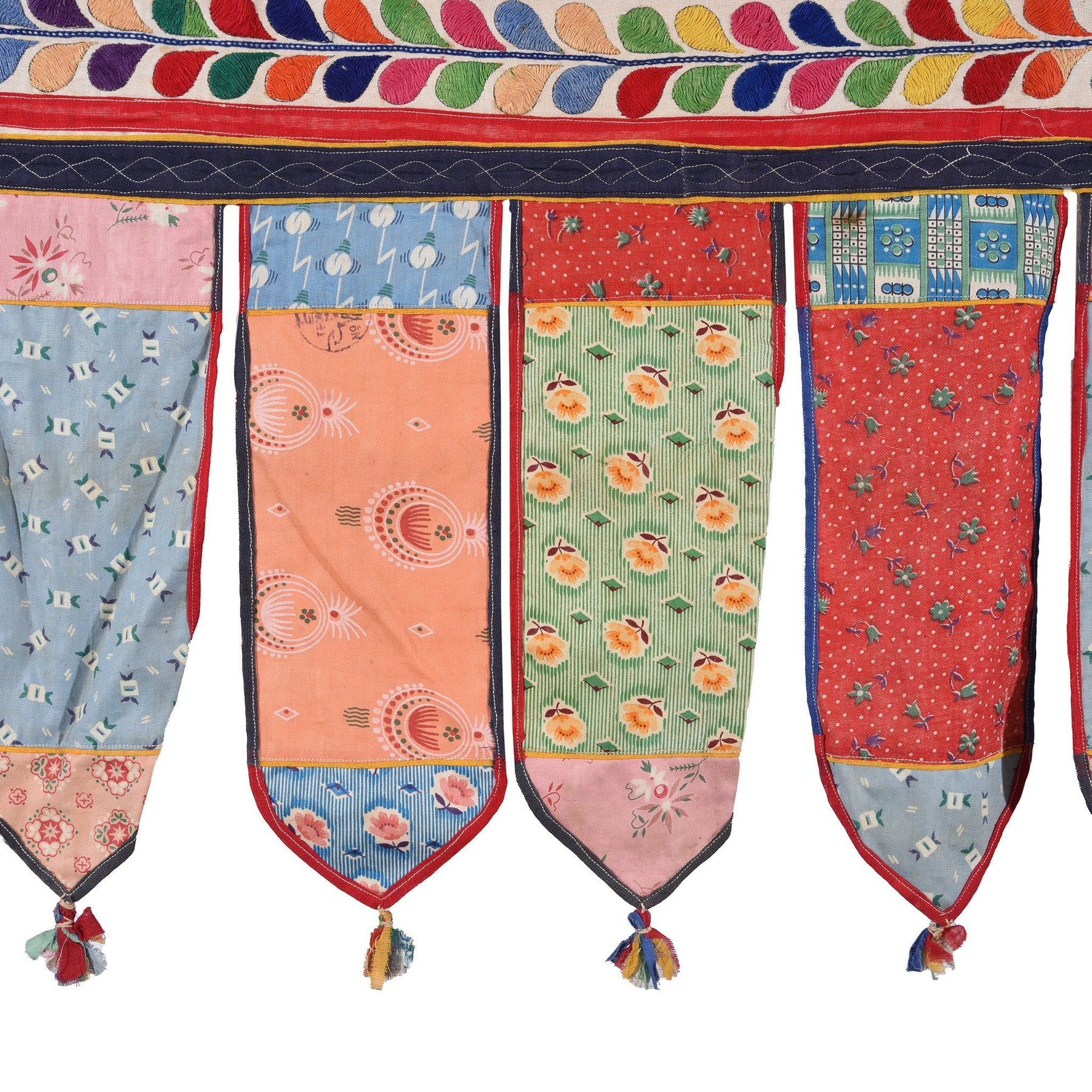 Old Gujarat Textile Toran Wall Hanging -  Ca 1960