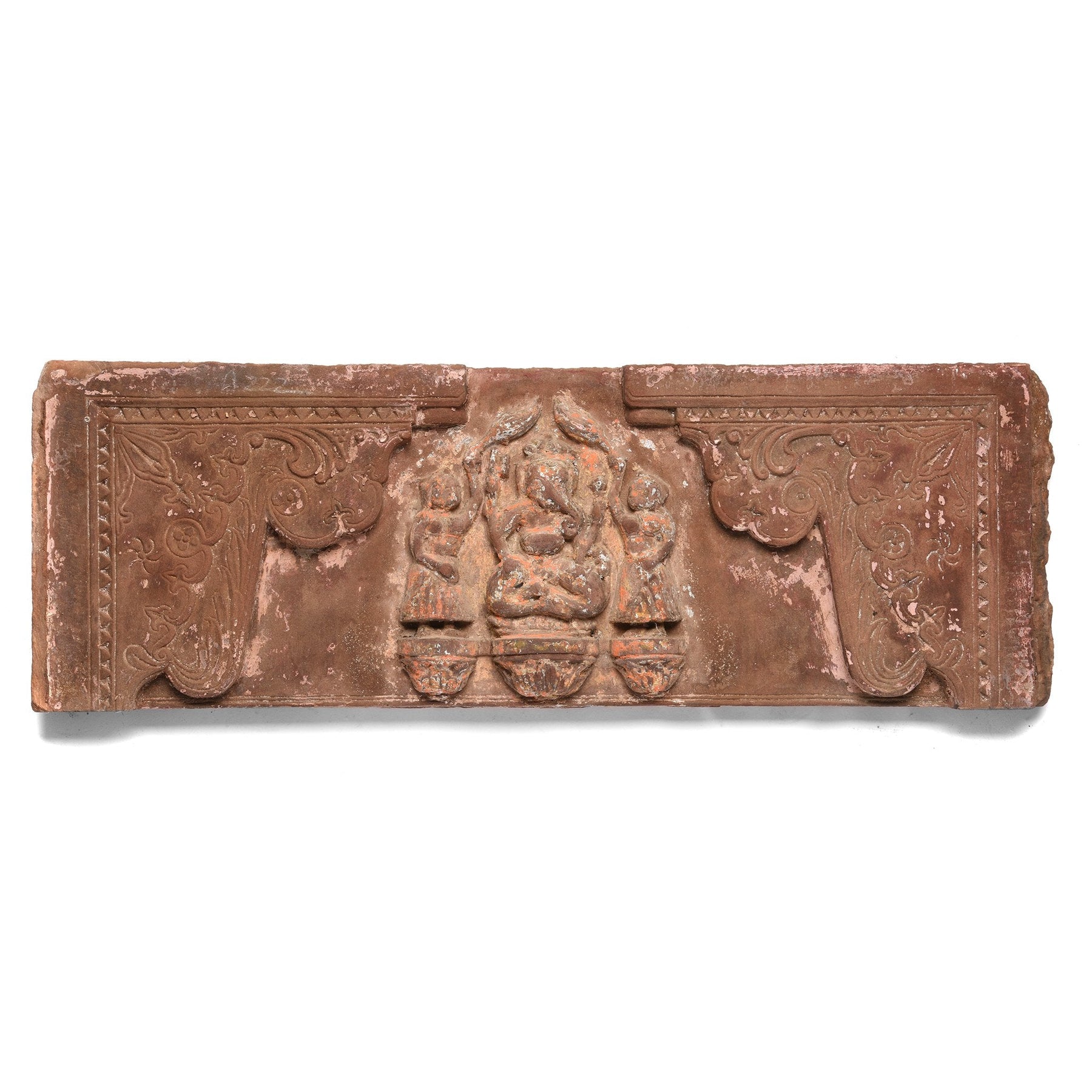 Carved Stone Doorway Lintel with Ganesh Carving - 19thC