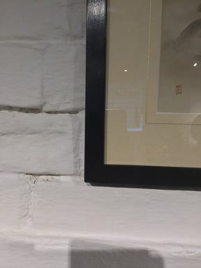 Framed Japanese Watercolour of Swimming Carp - 19thC