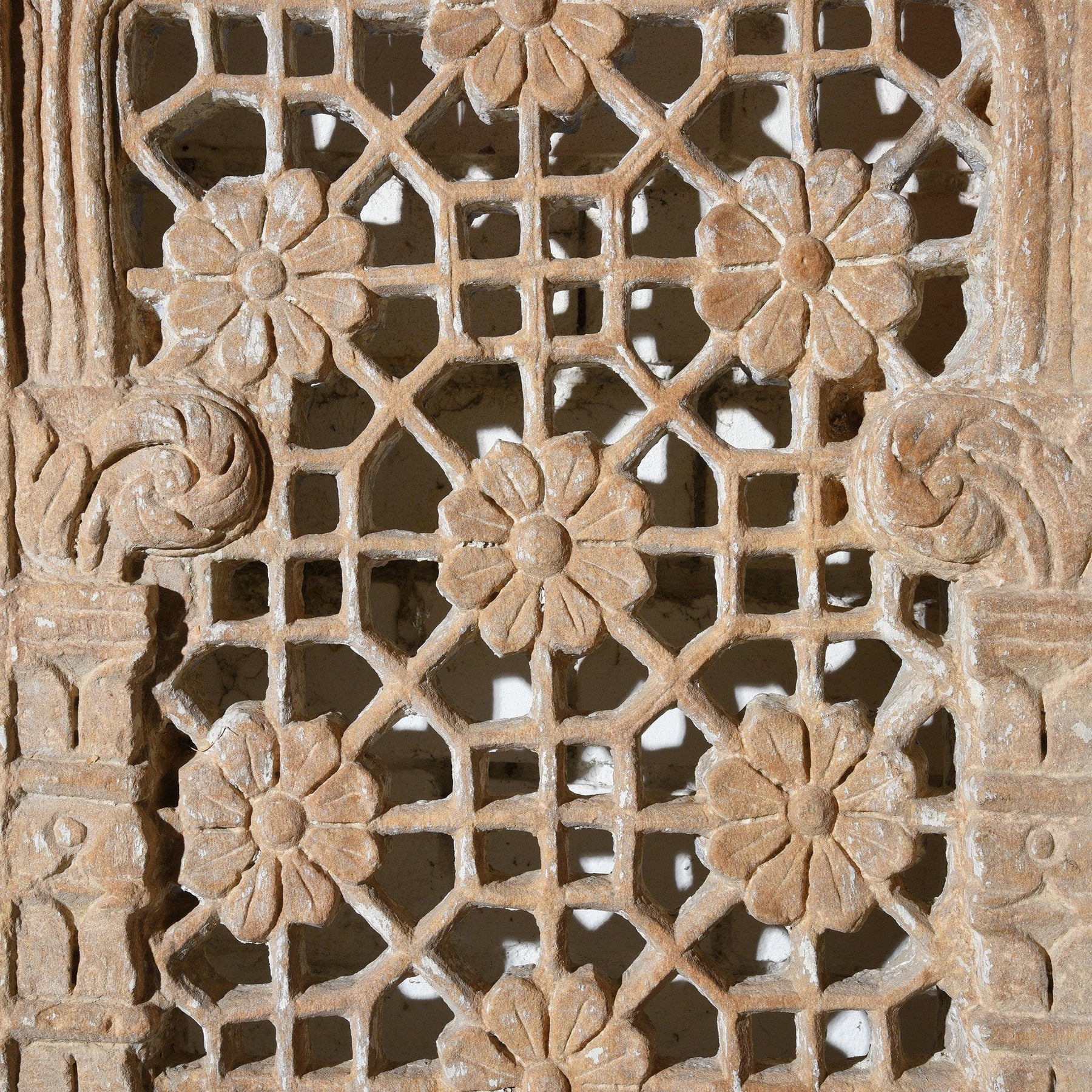 Indian Stone Jali Panel From Jaiselmer - 19thC