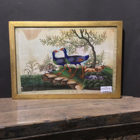 Watercolour Painting of Birds on Pith Paper - 19thC
