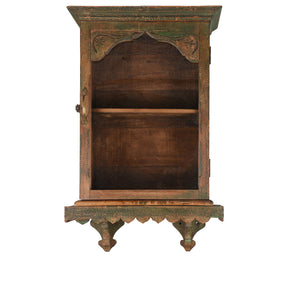 Painted Indian Glass Wall Cabinet - Ca 1930