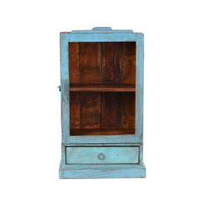Painted Teak Glazed Wall Cabinet - Ca 1930
