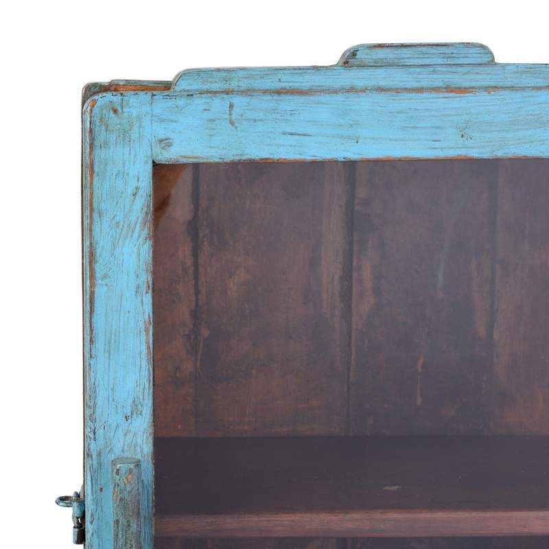 Painted Teak Glazed Wall Cabinet - Ca 1930