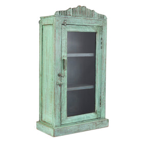 Painted Teak Glazed Wall Cabinet - Ca 1930