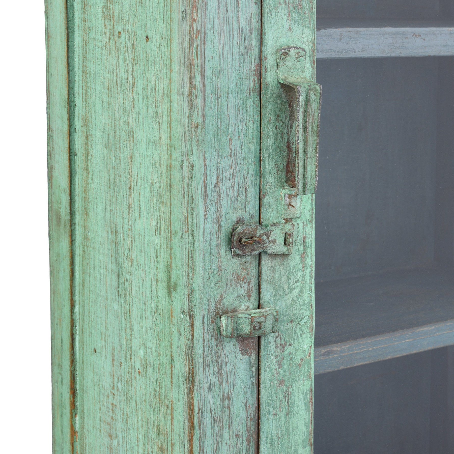 Painted Teak Glazed Wall Cabinet - Ca 1930