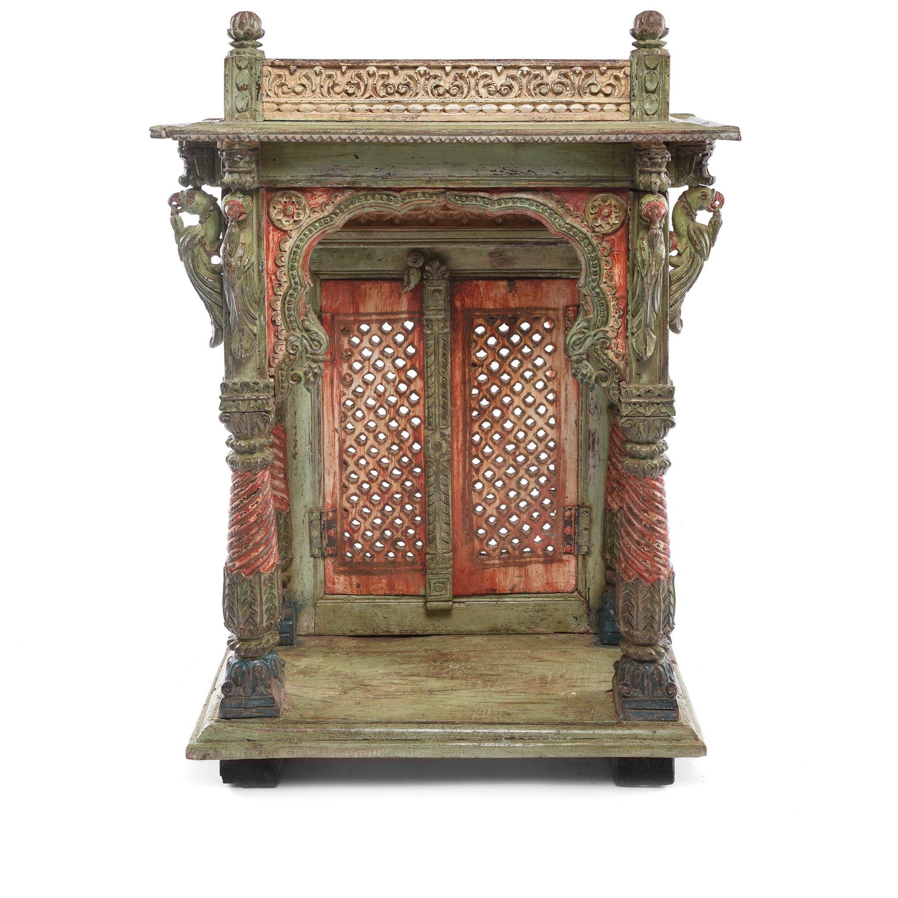 Painted Teak Shrine From Gujarat - 18thC