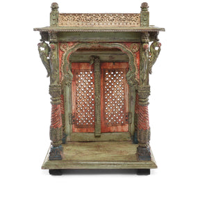 Painted Teak Shrine From Gujarat - 18thC