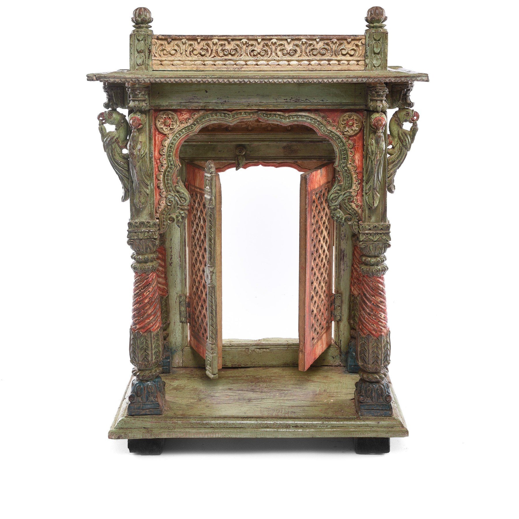 Painted Teak Shrine From Gujarat - 18thC
