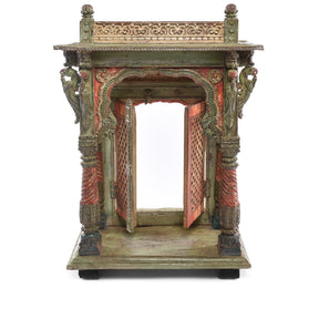 Painted Teak Shrine From Gujarat - 18thC