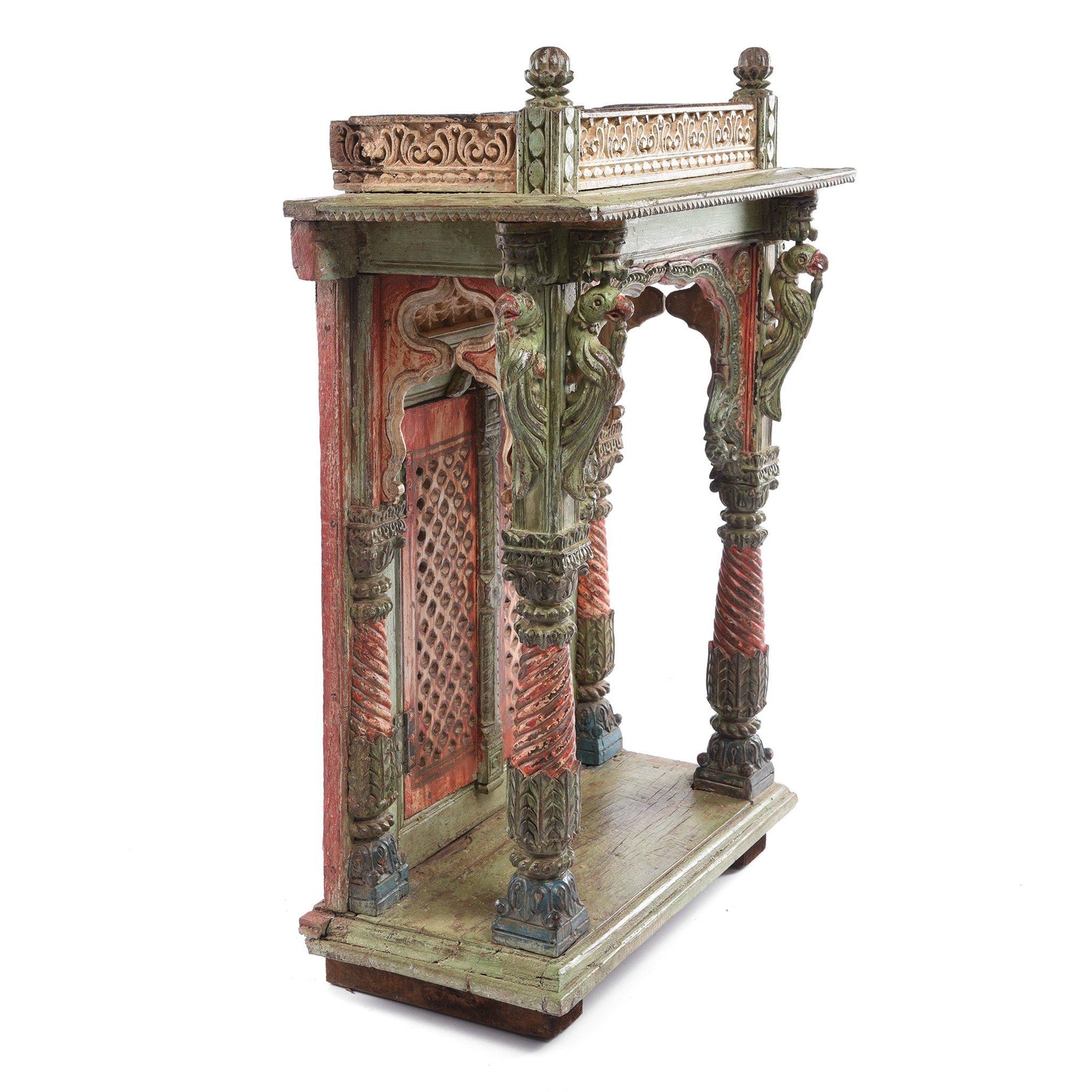 Painted Teak Shrine From Gujarat - 18thC