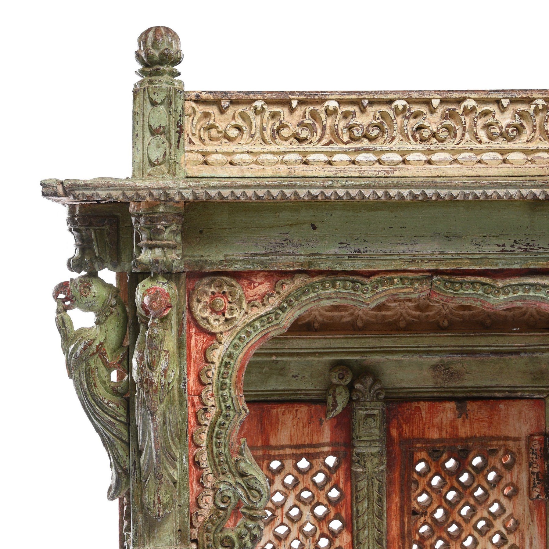 Painted Teak Shrine From Gujarat - 18thC