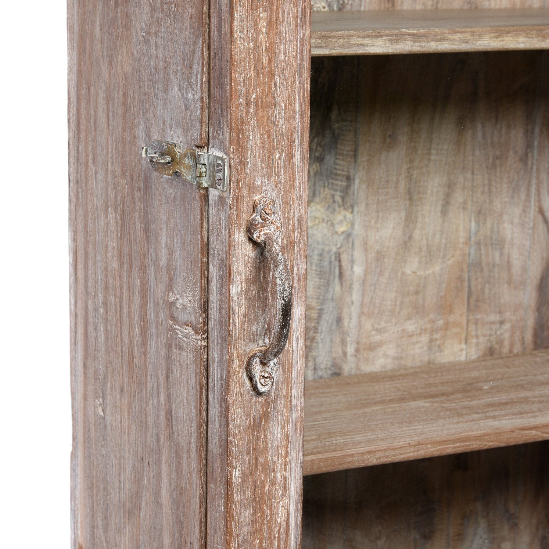 Vintage Glazed Teak Wall Cabinet From Gujarat - Ca 1930